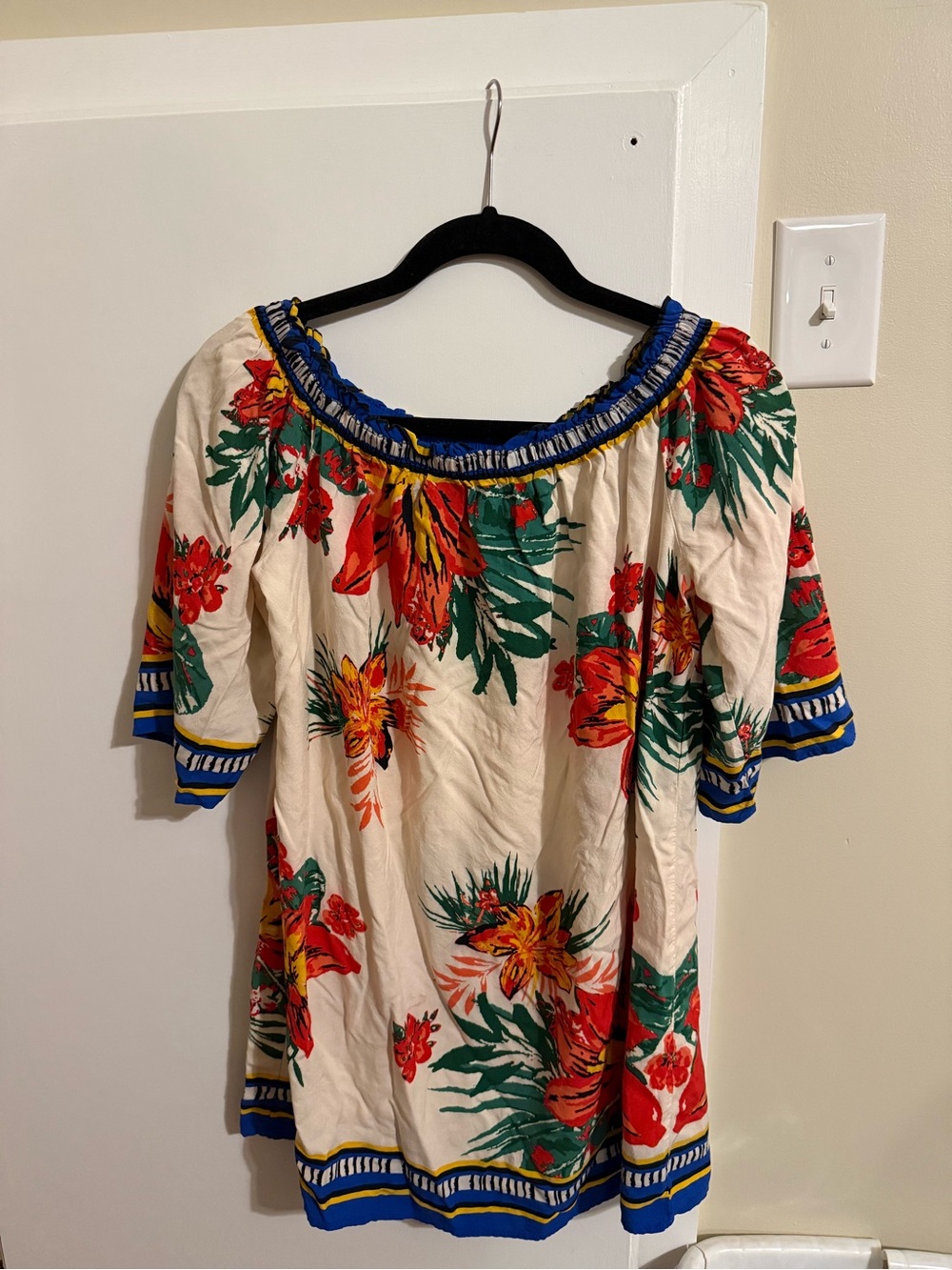 Flying Tomato Tropical Floral Off Shoulder Mini Dress Freemarket Vacation L